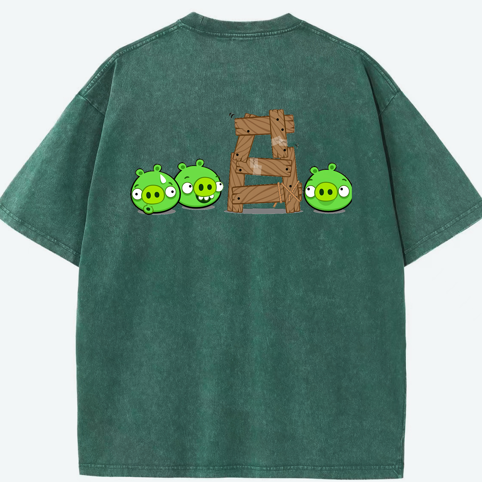 （画像用） Angry Birds アングリーバード 綿100% ヴィンテージ風 半袖Tシャツ（背面プリント）